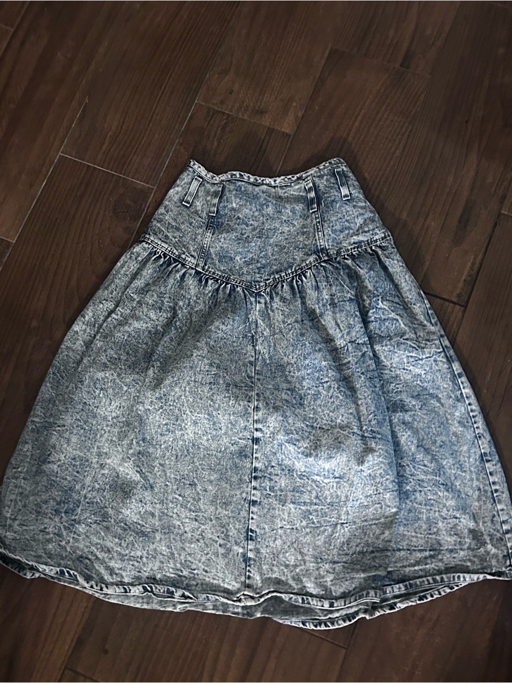 90s Vintage- Acid Wash Denim Skirt - Light Blue